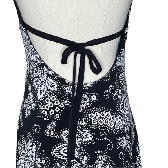 White House Black Market Dress Size 6 Floral Knee Length Halter Sleeveless Lined - Picture 5 of 13